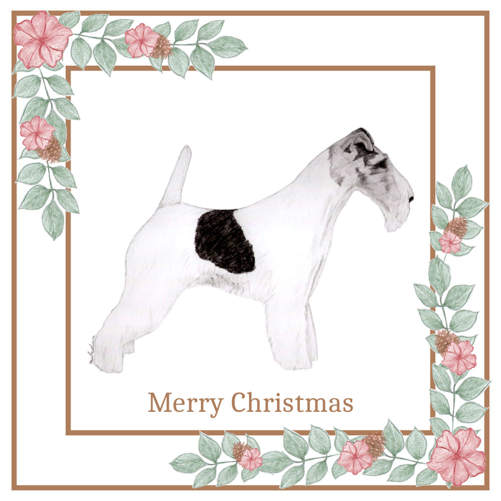 Wire Fox Terrier Christmas Card Choice of 3 Card Designs Single or Multi Pack