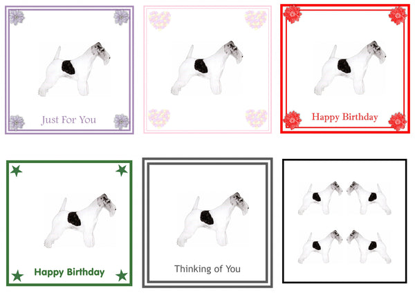 Wire Fox Terrier Greeting Card Choice of 6 Designs BIRTHDAY, THINKING OF YOU, BLANK