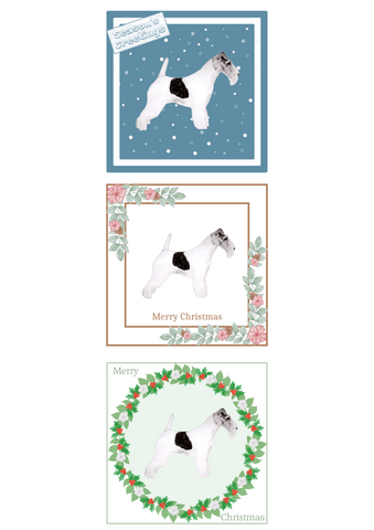 Wire Fox Terrier Christmas Card Choice of 3 Card Designs Single or Multi Pack