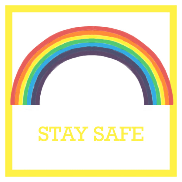 Rainbow Stay Safe Card by Curiosity Crafts PERSONALISATION AVAILABLE