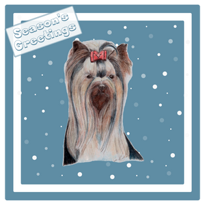 Yorkshire Terrier Christmas Card Choice of 3 Card Designs Single or Multi Pack